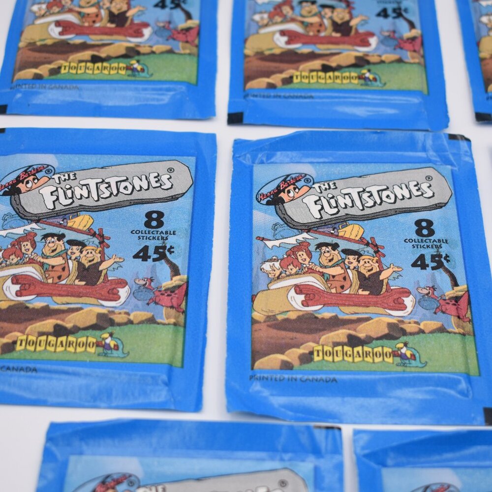 8x The Flintstones 8 Collectable Stickers Pack Tougaroo Vintage English/French - Picture 7 of 10